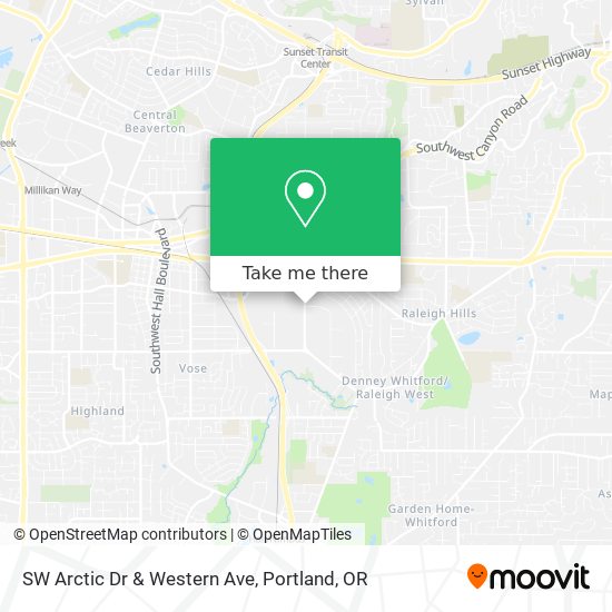 SW Arctic Dr & Western Ave map
