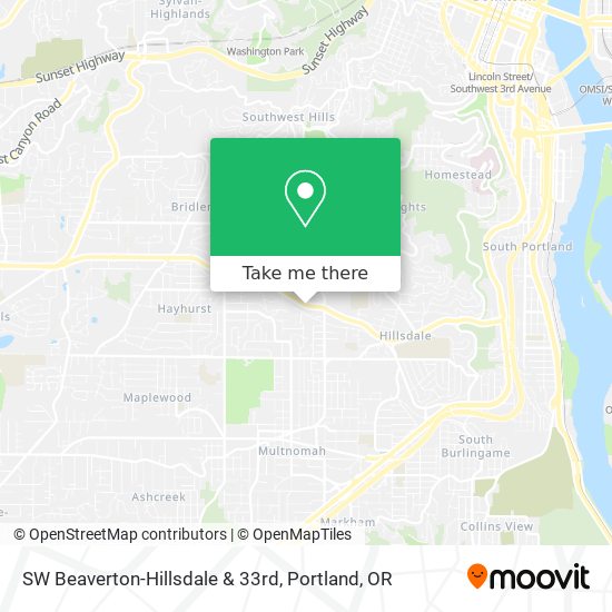 Mapa de SW Beaverton-Hillsdale & 33rd