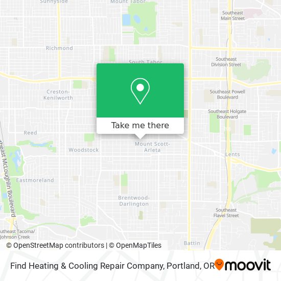 Find Heating & Cooling Repair Company map