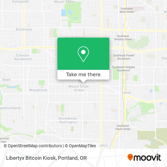 Mapa de Libertyx Bitcoin Kiosk