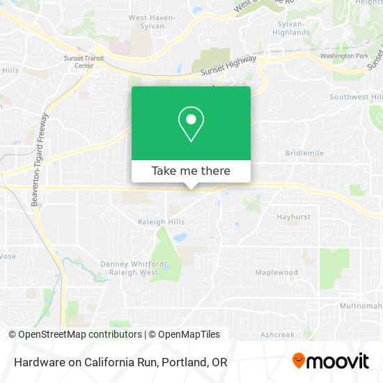 Hardware on California Run map