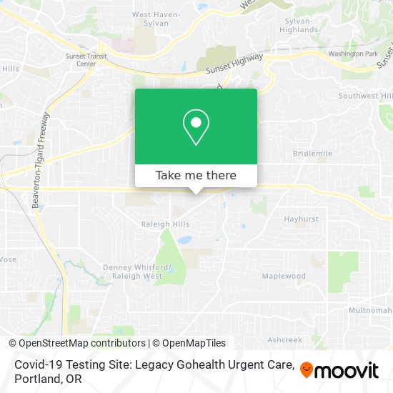 Covid-19 Testing Site: Legacy Gohealth Urgent Care map