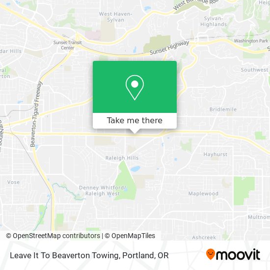 Leave It To Beaverton Towing map