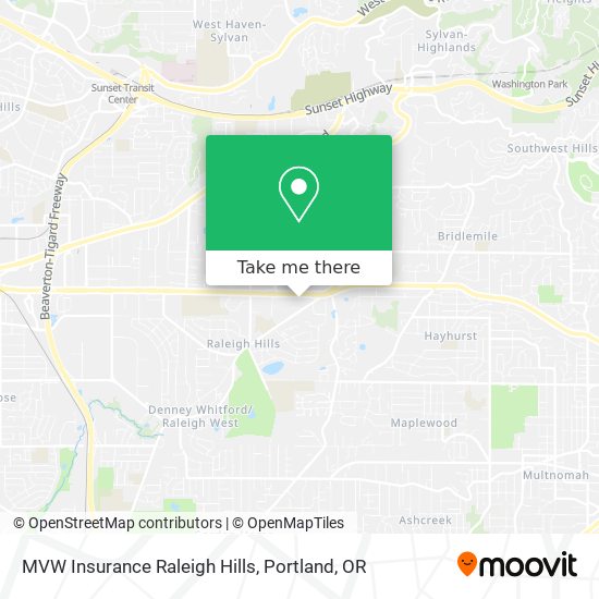 MVW Insurance Raleigh Hills map
