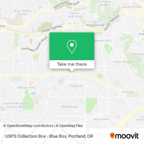 Mapa de USPS Collection Box - Blue Box