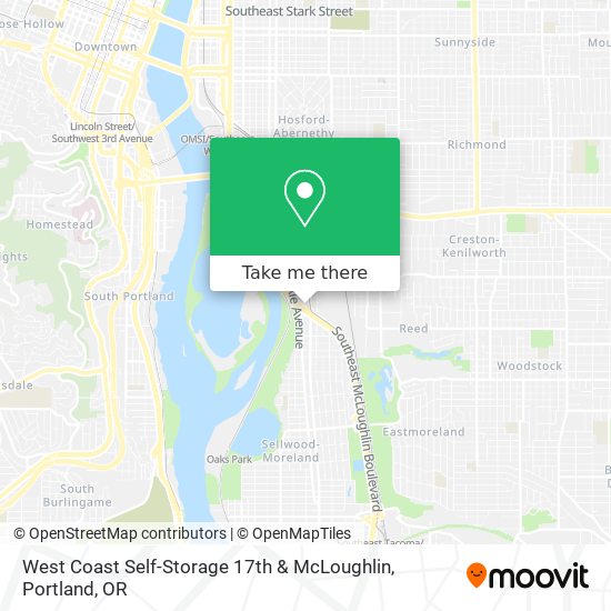 Mapa de West Coast Self-Storage 17th & McLoughlin