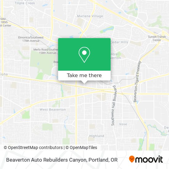 Beaverton Auto Rebuilders Canyon map