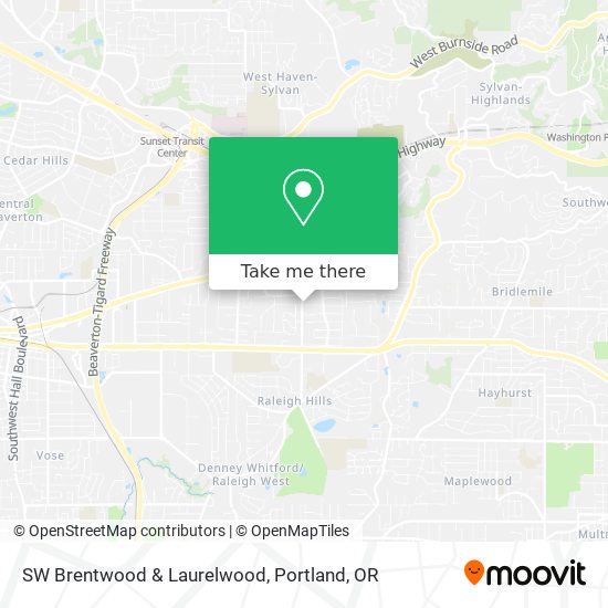 SW Brentwood & Laurelwood map