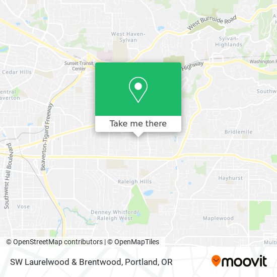 SW Laurelwood & Brentwood map