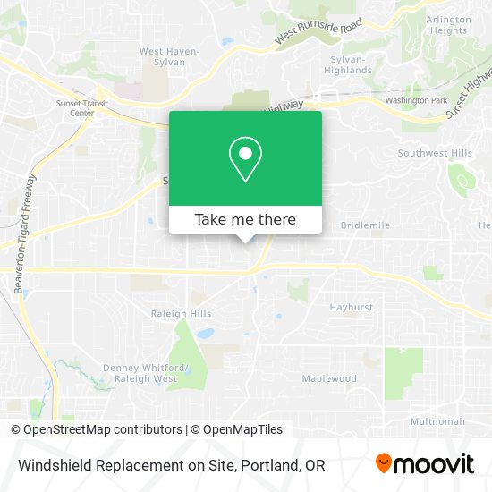 Mapa de Windshield Replacement on Site