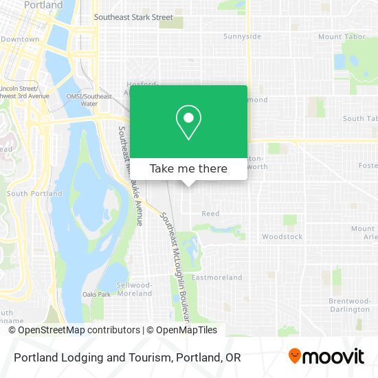 Portland Lodging and Tourism map