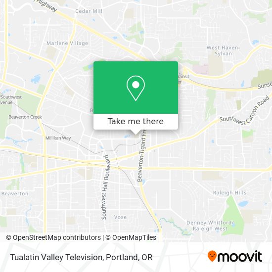 Tualatin Valley Television map