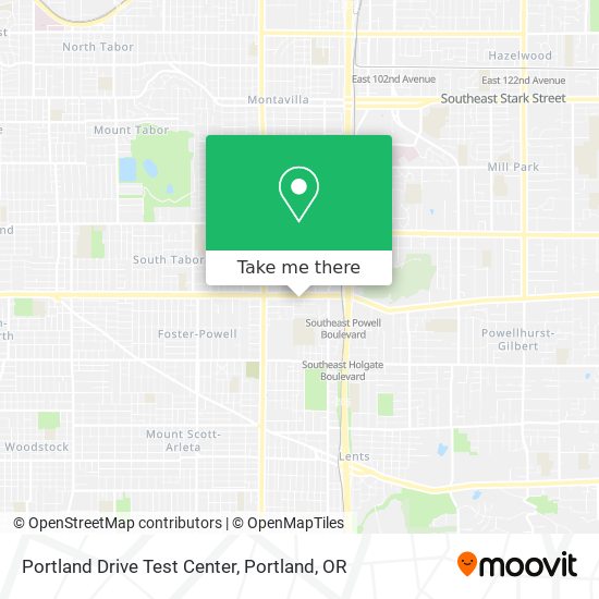 Portland Drive Test Center map