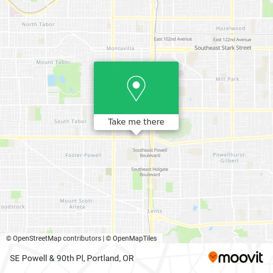 SE Powell & 90th Pl map
