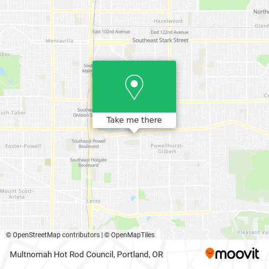 Multnomah Hot Rod Council map