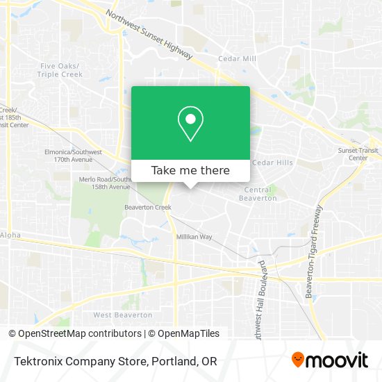 Tektronix Company Store map