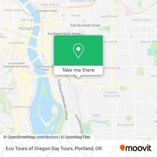 Eco Tours of Oregon Day Tours map