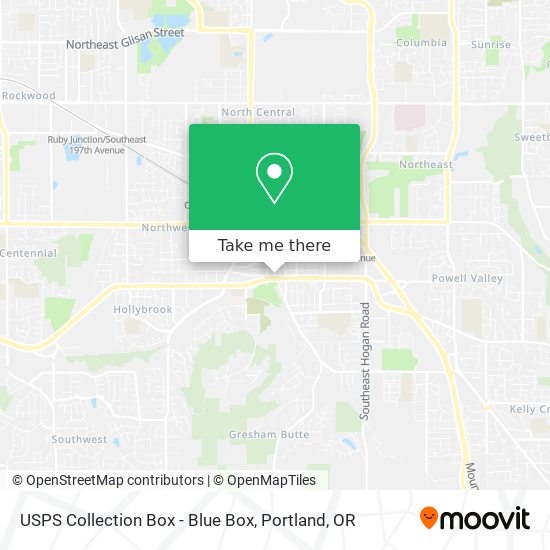 Mapa de USPS Collection Box - Blue Box