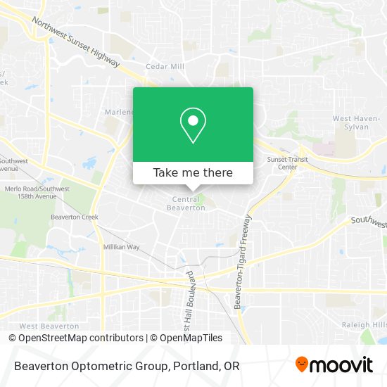 Beaverton Optometric Group map