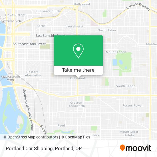 Portland Car Shipping map