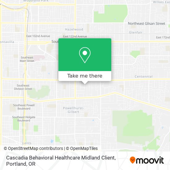 Cascadia Behavioral Healthcare Midland Client map