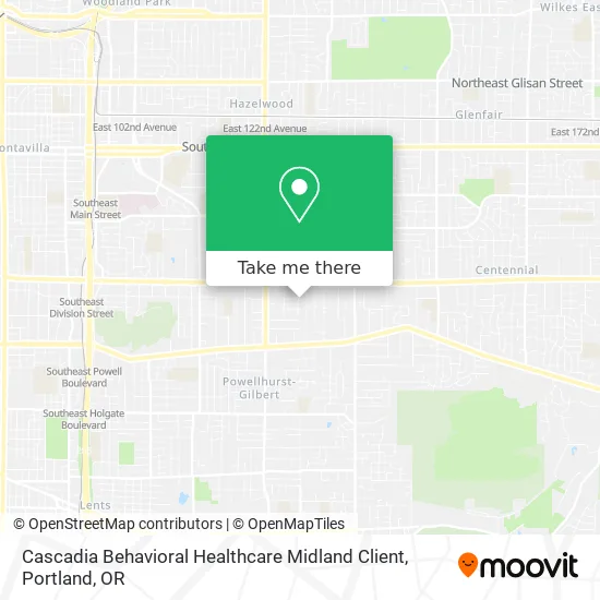 Cascadia Behavioral Healthcare Midland Client map