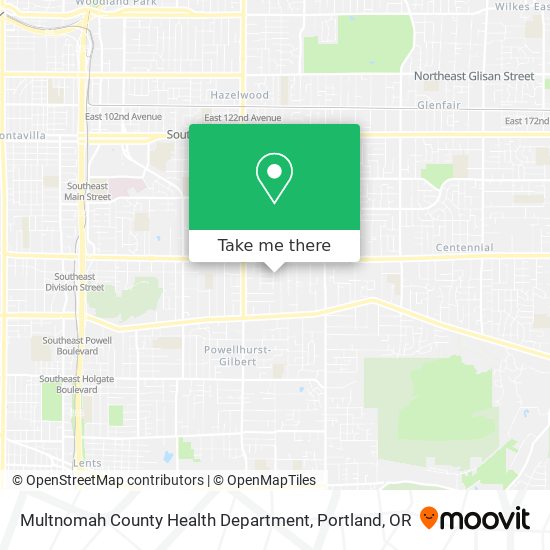 Multnomah County Health Department map