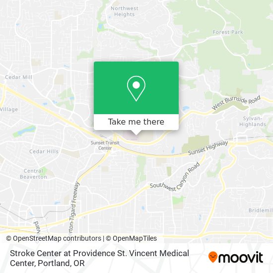 Stroke Center at Providence St. Vincent Medical Center map