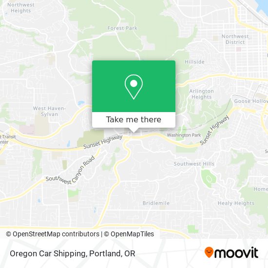 Mapa de Oregon Car Shipping