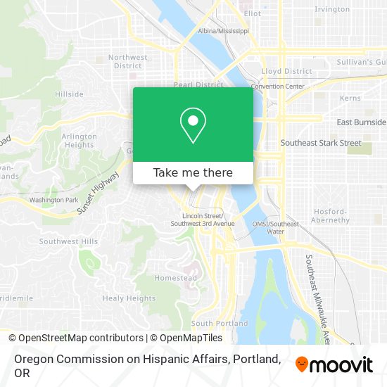 Oregon Commission on Hispanic Affairs map