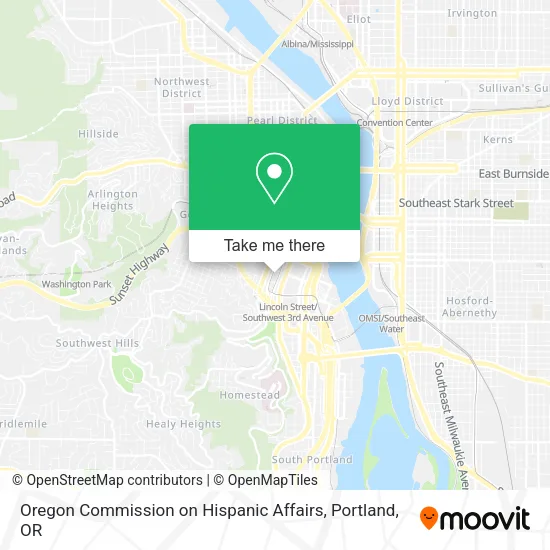 Mapa de Oregon Commission on Hispanic Affairs