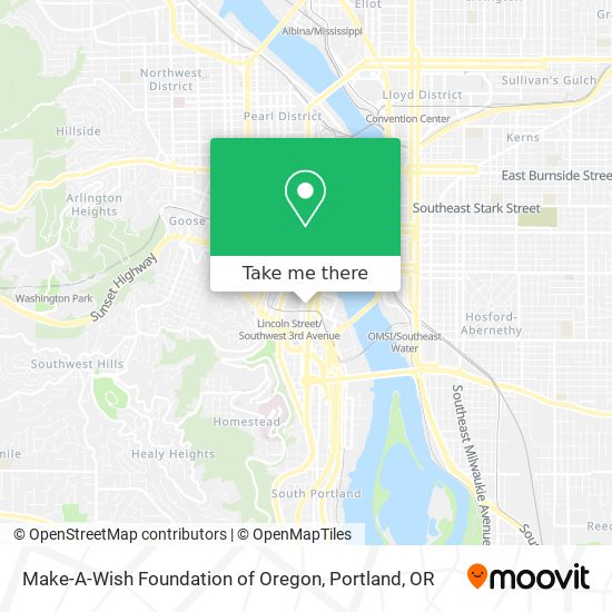 Mapa de Make-A-Wish Foundation of Oregon