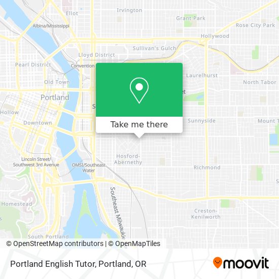 Portland English Tutor map