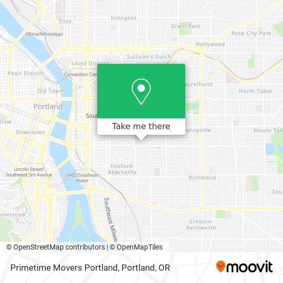 Primetime Movers Portland map