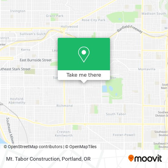 Mt. Tabor Construction map