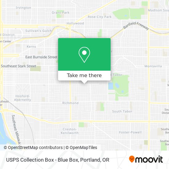 Mapa de USPS Collection Box - Blue Box