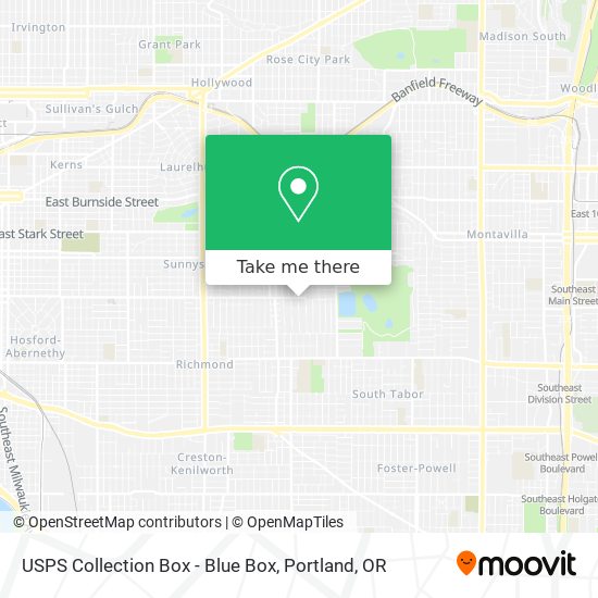 Mapa de USPS Collection Box - Blue Box