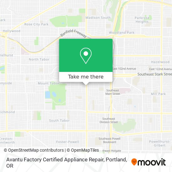Avantu Factory Certified Appliance Repair map