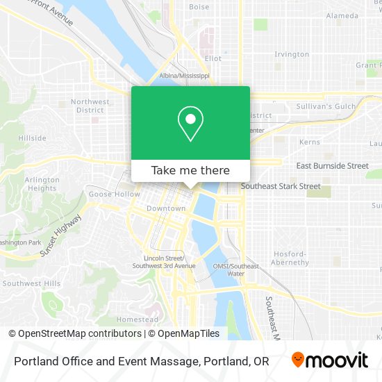 Portland Office and Event Massage map