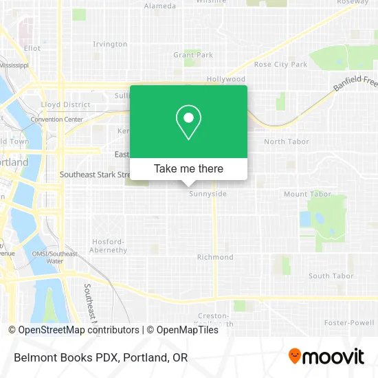 Belmont Books PDX map