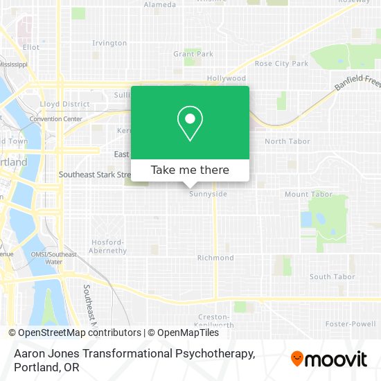 Aaron Jones Transformational Psychotherapy map