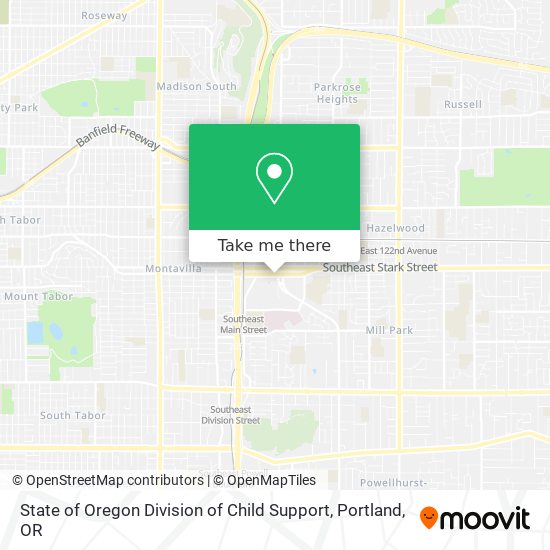 State of Oregon Division of Child Support map