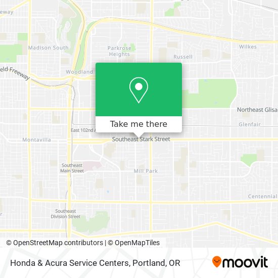 Honda & Acura Service Centers map