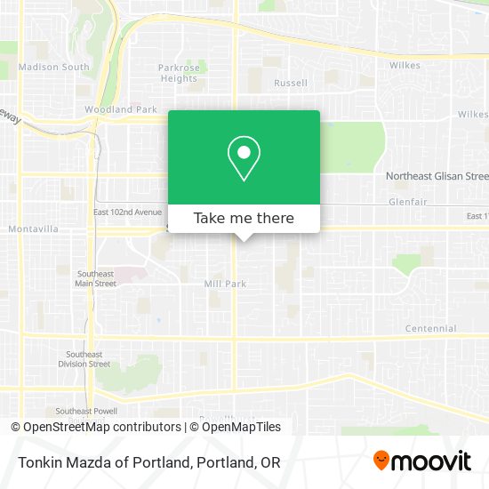 Tonkin Mazda of Portland map