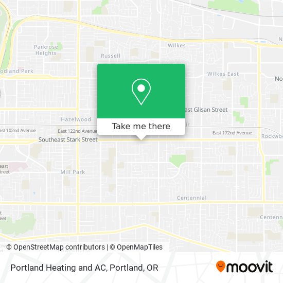 Portland Heating and AC map
