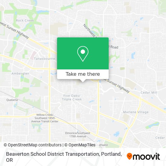 Mapa de Beaverton School District Transportation