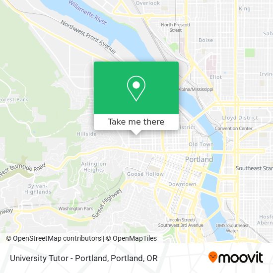University Tutor - Portland map