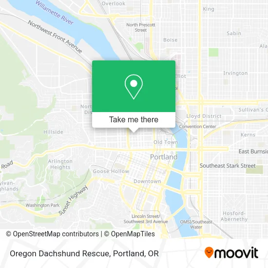 Mapa de Oregon Dachshund Rescue