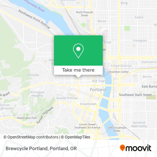 Brewcycle Portland map
