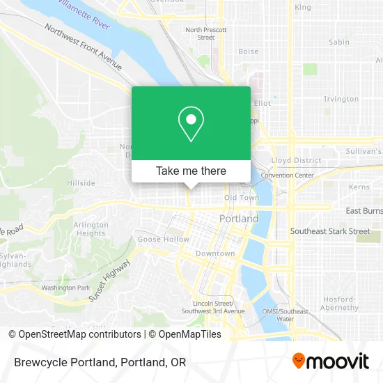 Brewcycle Portland map